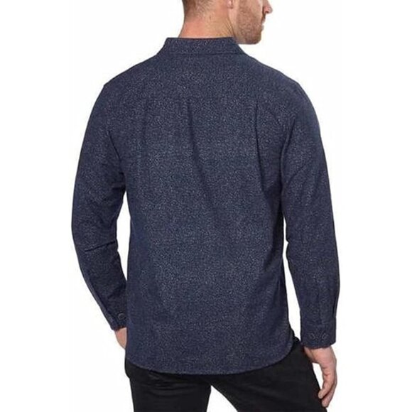 Freedom Foundry Flannel Shirt Navy Heather Button Top Men’s Size Medium Collared - Picture 3 of 13